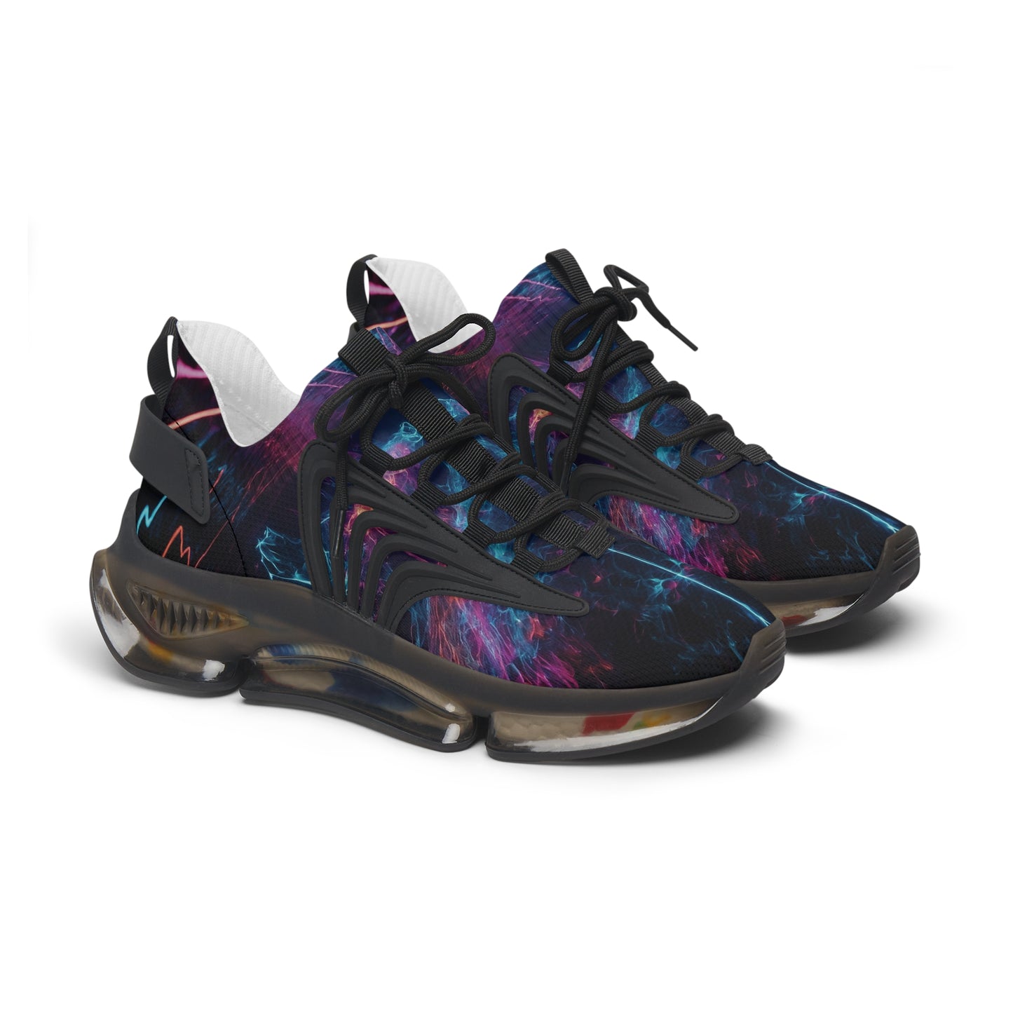 Psychedelic Neon Energy Women's Mesh Sneakers