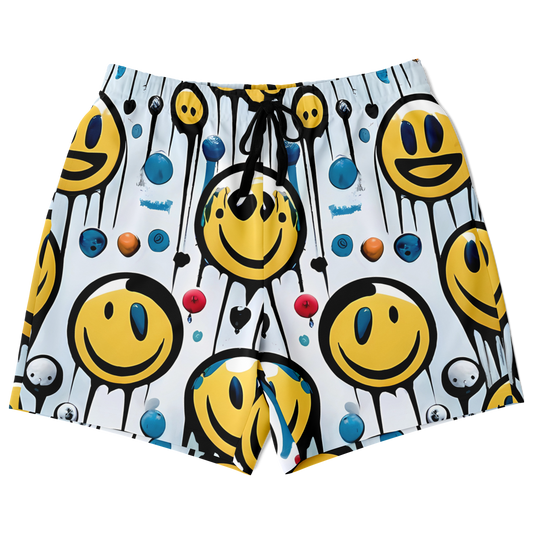 Pantalones cortos deportivos con pintura de sonrisa alegre 