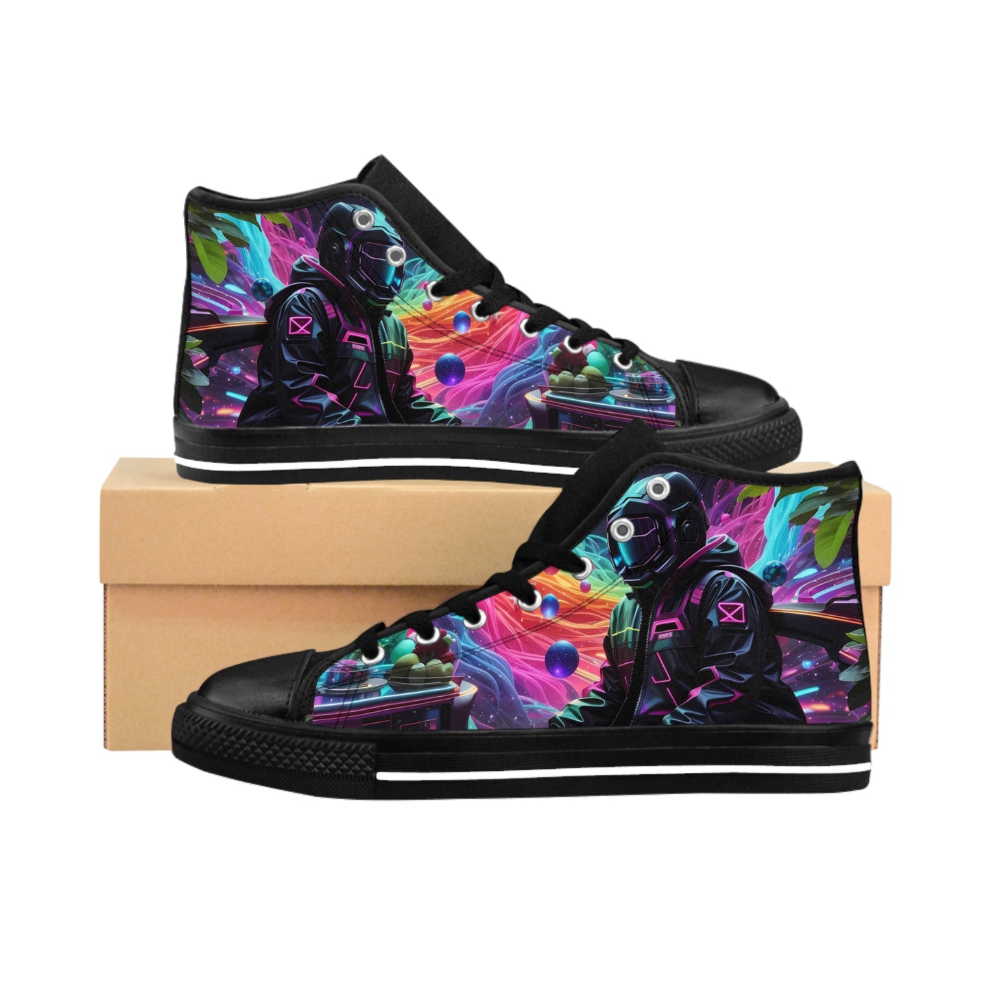 Neon Psychedelic Cosmonaut Shoes