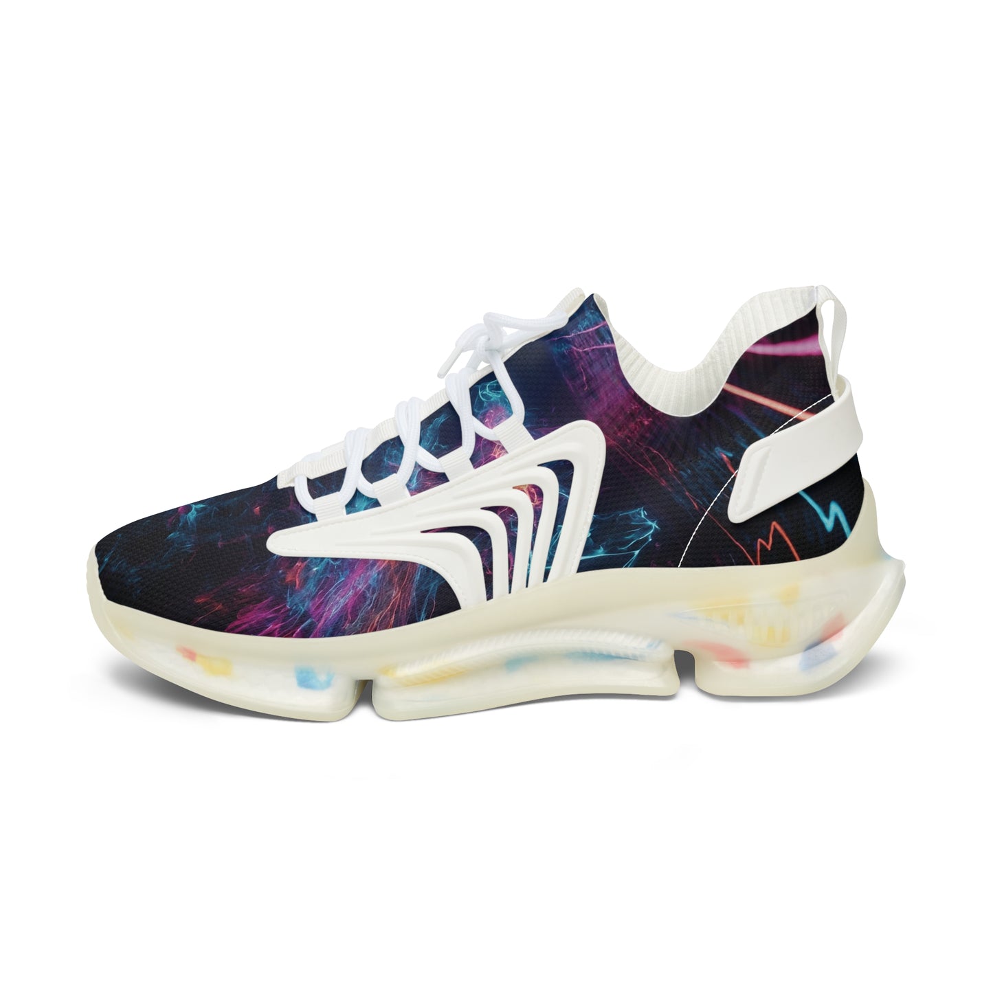 Psychedelic Neon Energy Women's Mesh Sneakers