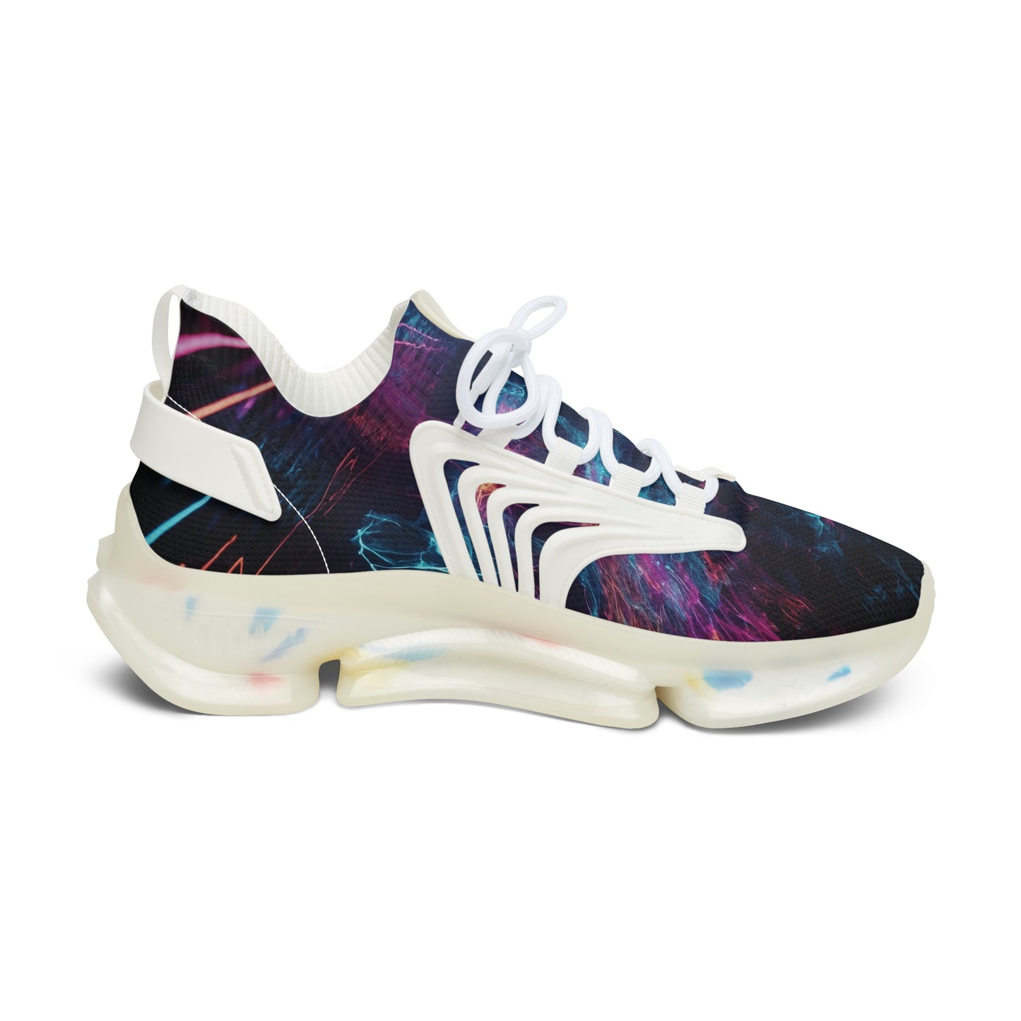 Psychedelic Neon Energy Women's Mesh Sneakers