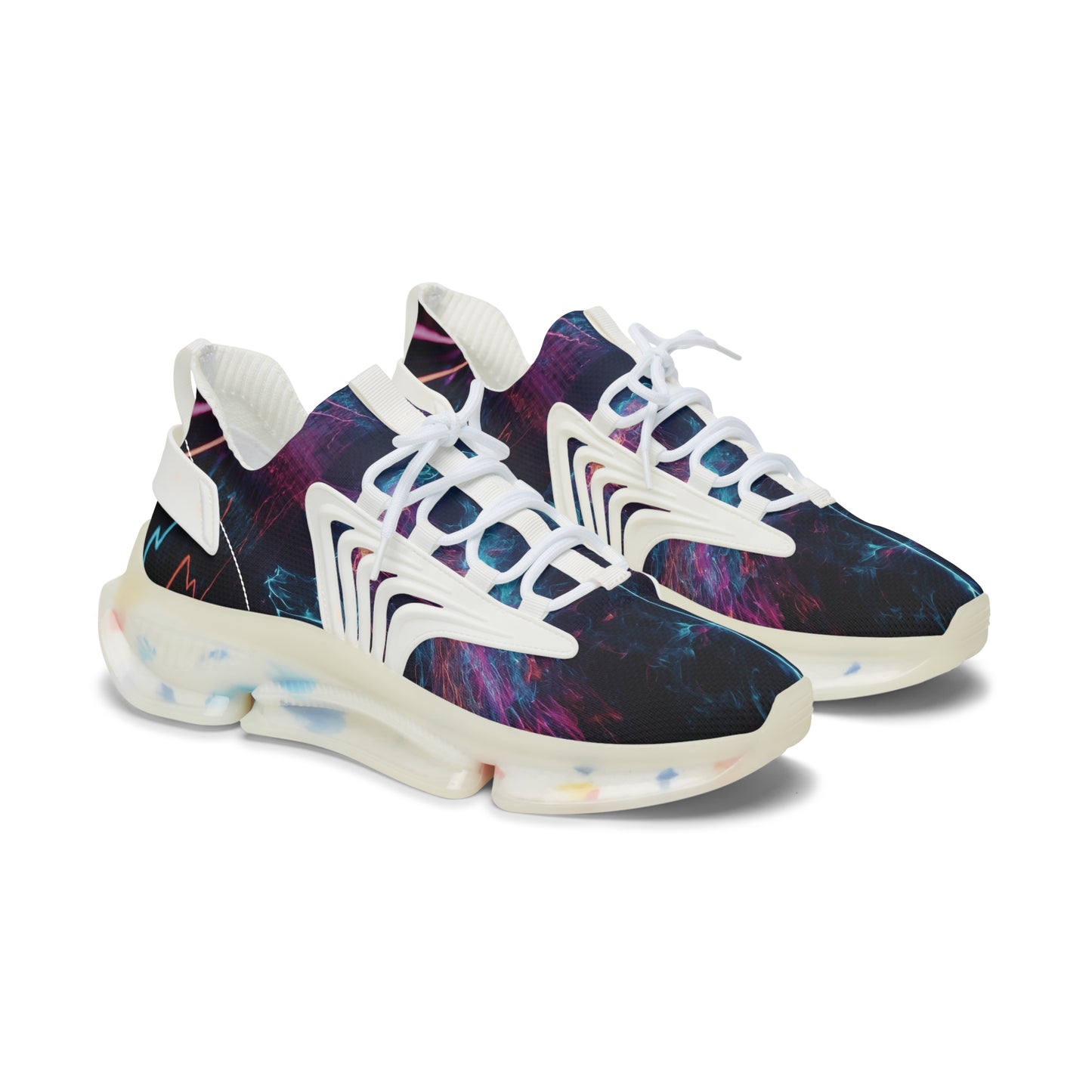 Psychedelic Neon Energy Women's Mesh Sneakers